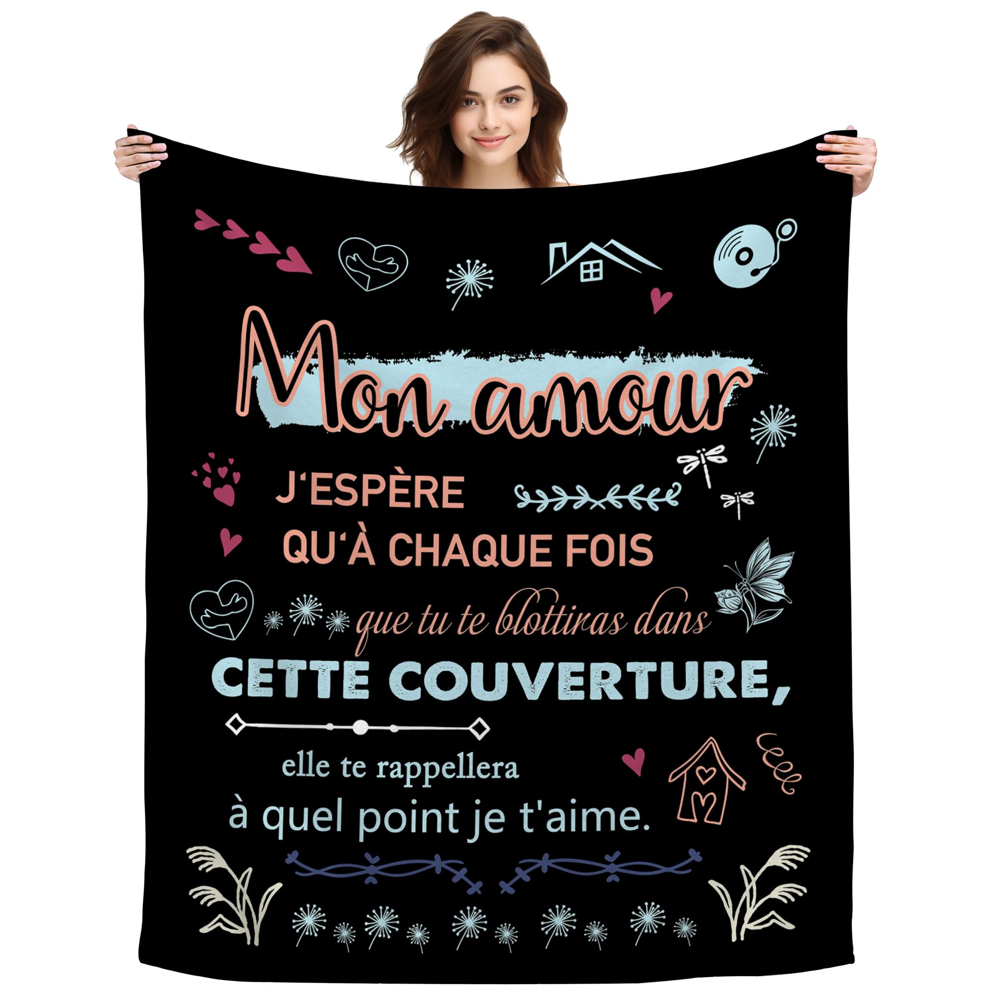 Plaid Mon Amour personnalisé pour femme : l'idée cadeau idéale de Noël