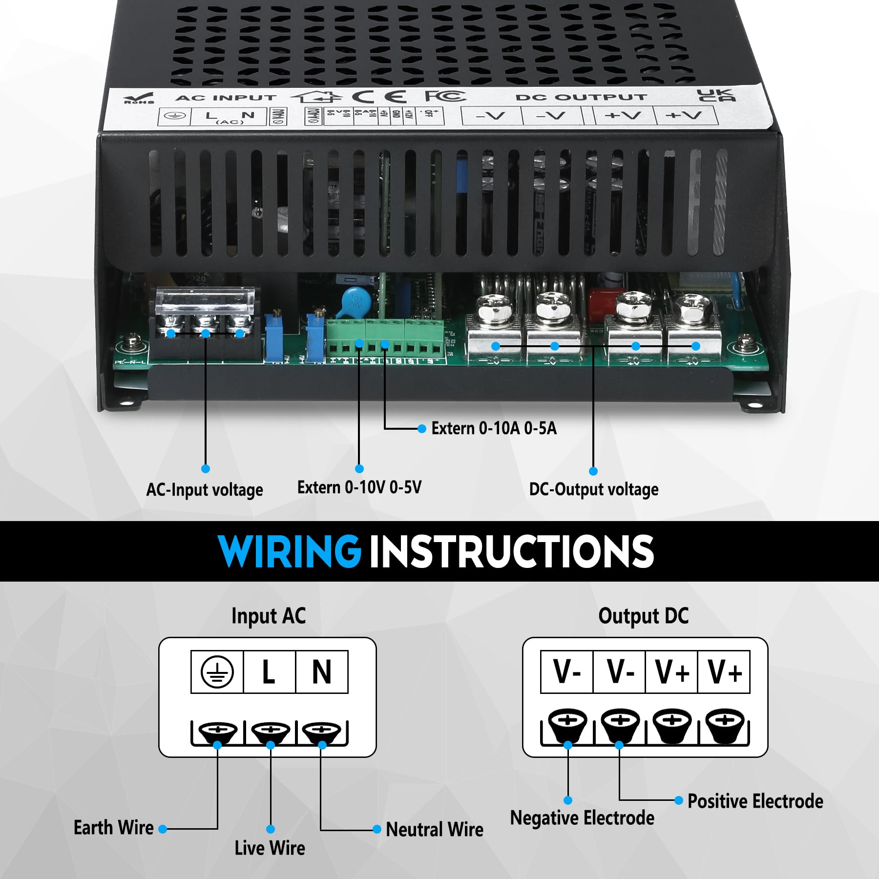 30V 150A 4500W Netzteil Schaltnetzteile Stromversorgung AC to DC Transformator für LED Licht Streifen Glühbirne, Verstärker, Maschine, Trafo 230V 220V auf 30Volt