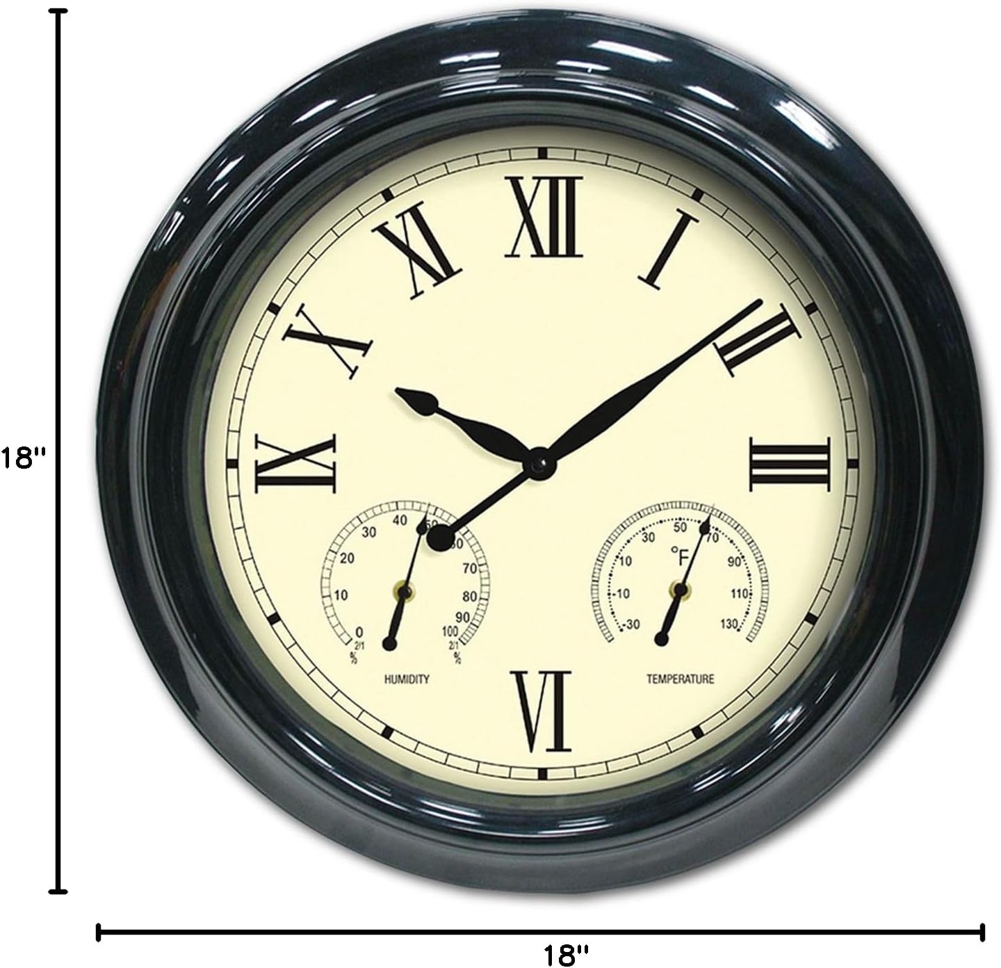 Poolmaster 52558 18" Clock/Thermometer/Hygrometer - Black