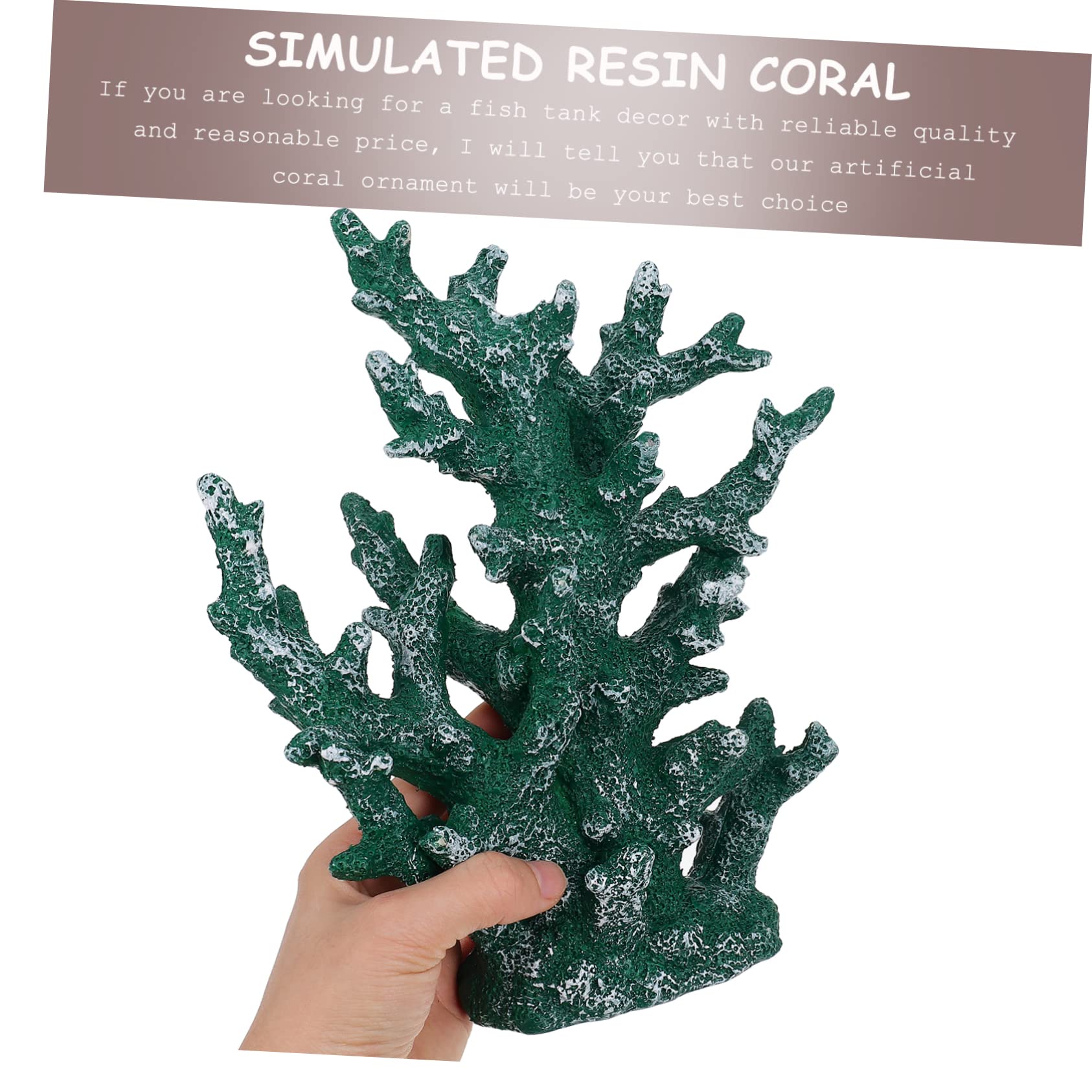 Toddmomy Decoración de Coral Artificial para Acuario Grande de Resina Verde