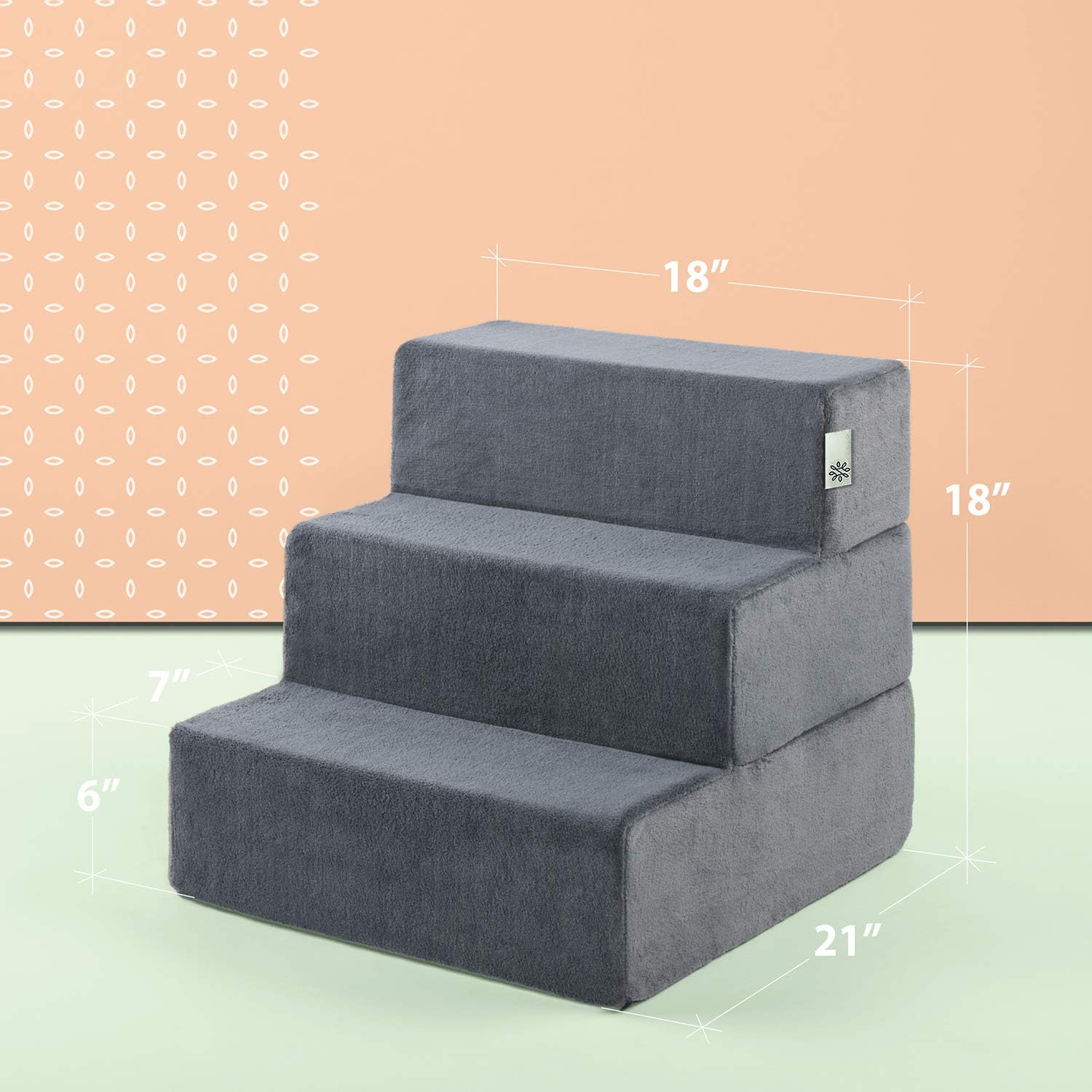Zinus Easy Pet Stairs / Pet Ramp / Pet Ladder, Medium, Charcoal : Pet Supplies