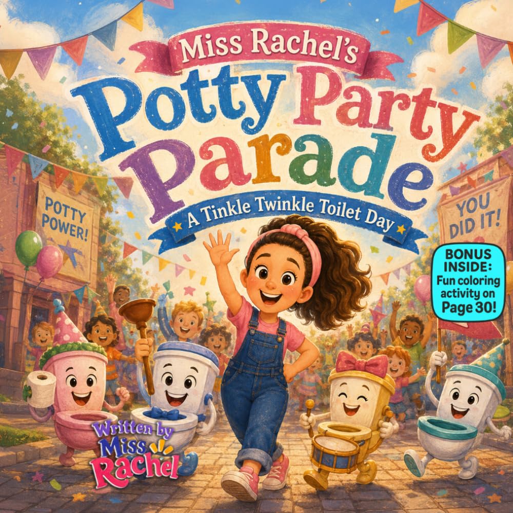Miss Rachel’s Potty Party Parade: A Silly Rhyming About A Tinkle Twinkle Toilet Day (Miss Rachel's Sing, Wiggle & Learn Series)
