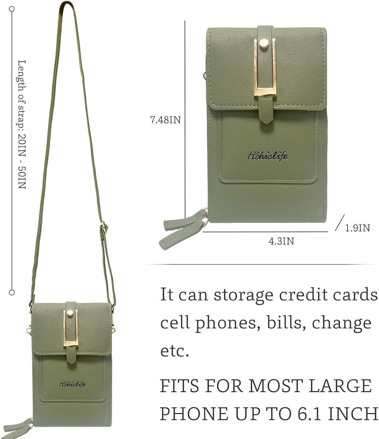 Small Crossbody Cell Phone Bag for Women, Mini Shoulder Purse with Credit Card Slots - Image 4