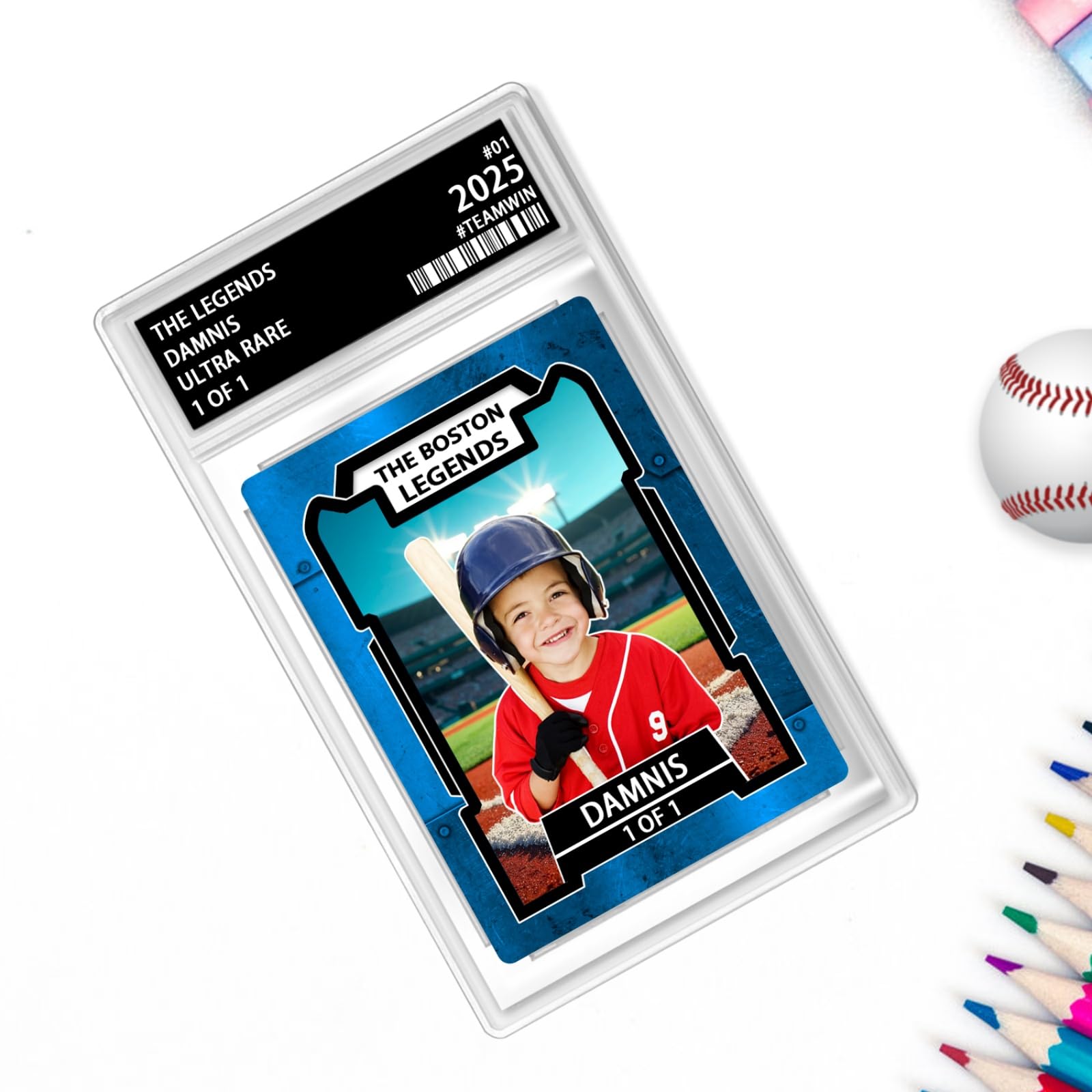 Amazon.com: Personalized Graded Sports Cards, Custom Name Graded Baseball  Card with Photo Picture, Sport Trading Cards for Kids Men Women Players ( Baseball) : Sports & Outdoors