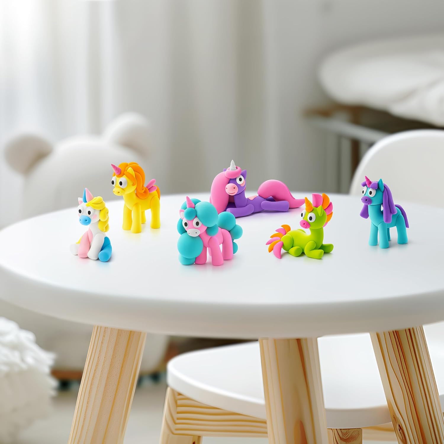 Hey Clay 15 Cans Set - Colourful Modelling Kids Air-Dry Clay 15 Cans with Sculpting Tools and Fun Interactive Instructions for Children Age 3+ (Rainbow Unicorns)