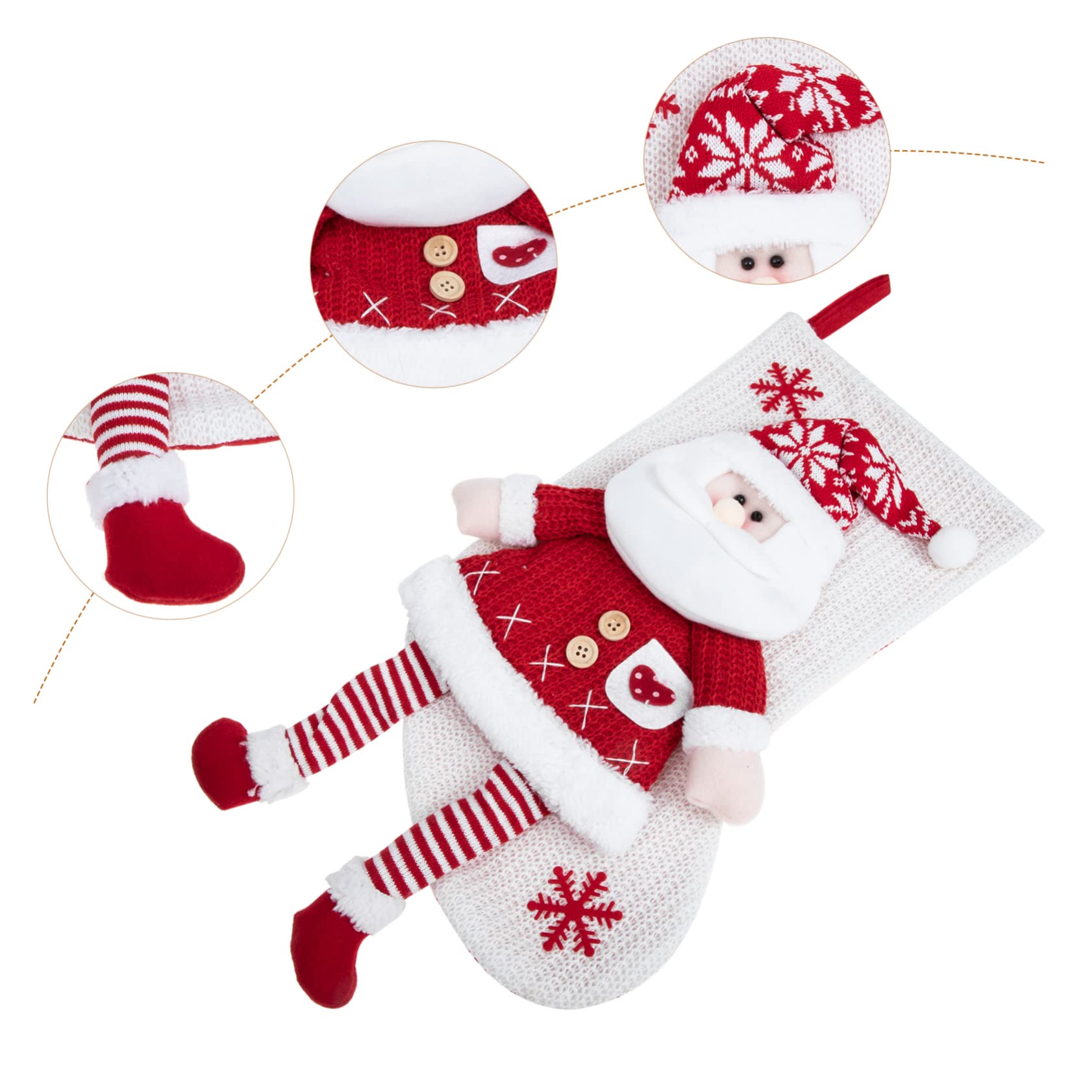 TOPBATHY 2 Pz Calzini di Caramelle Natalizie Decorazioni Natalizie Calze Natalizie Personalizzate Calza Appesa di Natale Calze di Babbo Natale Calza di Natale Tessuto a Maglia