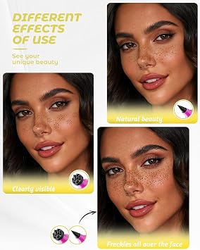 Upgrade Dual Ended 2-in-1 Faux Freckle Stamp Pen, Waterproof Fake Freckle Pen with Multi-Prong Freckles Stamp Head for Women to Easily Create Natural Long-Lasting Sunkissed Makeup