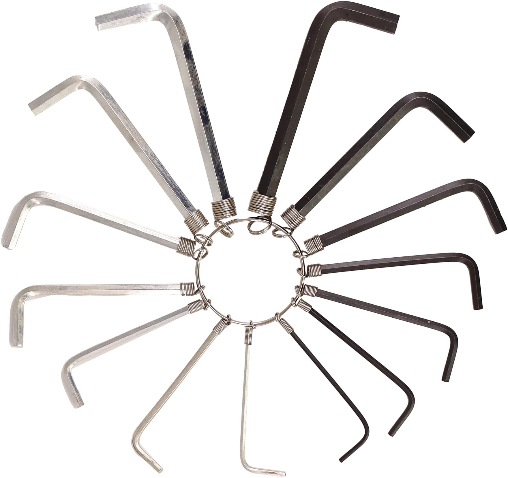 D.A.Y. Republic 14 Piece HEX Key Allen Key Set ON A Convenient Metal Ring, Metric 2mm 2.5mm 3mm 4mm 5mm 6mm 1/16” 5/64” 3/32” ⅛” 5/32” 3/16” & 7/32” (14 Piece Set)
