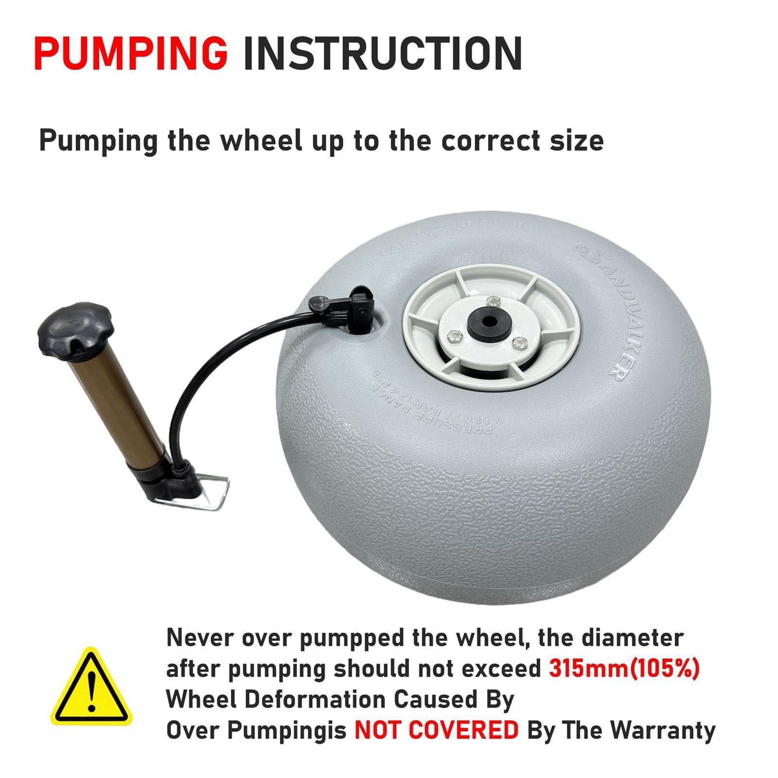 MERIGLARE Rueda Globo para Carro de Playa Llanta Sustituta Fuerte Neumático Inflable Alta Resistencia Rueda Accesorio Pesca Material PU Resistente Y Larga Vida