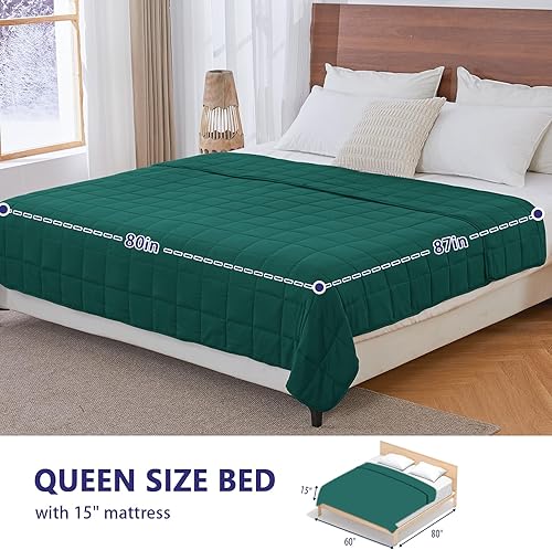 Vista 145 de yescool - Manta con peso, 10 libras, fresca, transpirable, con cuentas de cristal prémium, lavable a máquina, para dormir, 90-110 libras, 41 x 60