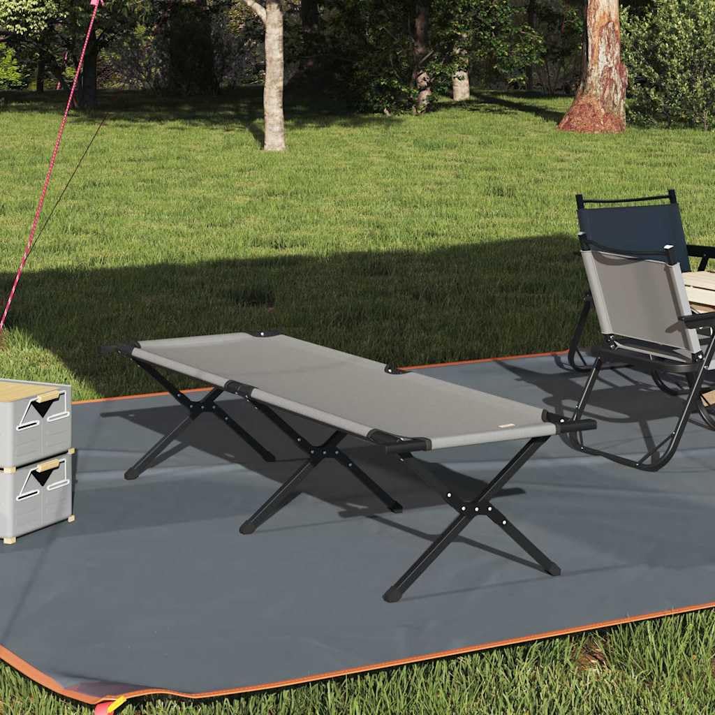 INLIFE Klapp Schlafbett fürs Camping Grau Ox Stoff,Sportartikel,Outdoor-Aktivitäten,Camping & Wandern,Camping-Möbel,Feldbetten,Grau,29.75 KG,42003177