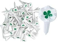 NorthPointe 1.5" Plastic Golf Tees - Short High Visibility White Tees for Irons, Hybrids, Par 3s & Range - Bulk 50/100 Pack, Made in USA