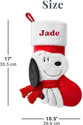 Miniatura 5 de Let's Make Memories Calcetines de Navidad personalizados, Peanuts Snoopy, personalizable con nombre, calcetín de Navidad familiar, diseño 3D