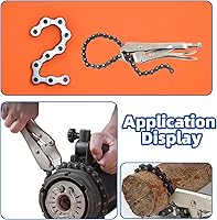 Vista 7 de Glarks 2 abrazaderas de cadena de bloqueo de 9 pulgadas con cadena de 20 pulgadas, llave de tornillo de banco de cadena de alta resistencia