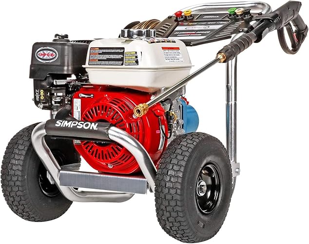 Simpson Cleaning 3400 PSI Gas Pressure Washer, 2.5 GPM Power Washer for Commercial Use, Honda GX200 Engine, 25-Foot Hose, Aluminum Series, 49-State (ALH3228-S) - 3400 PSI