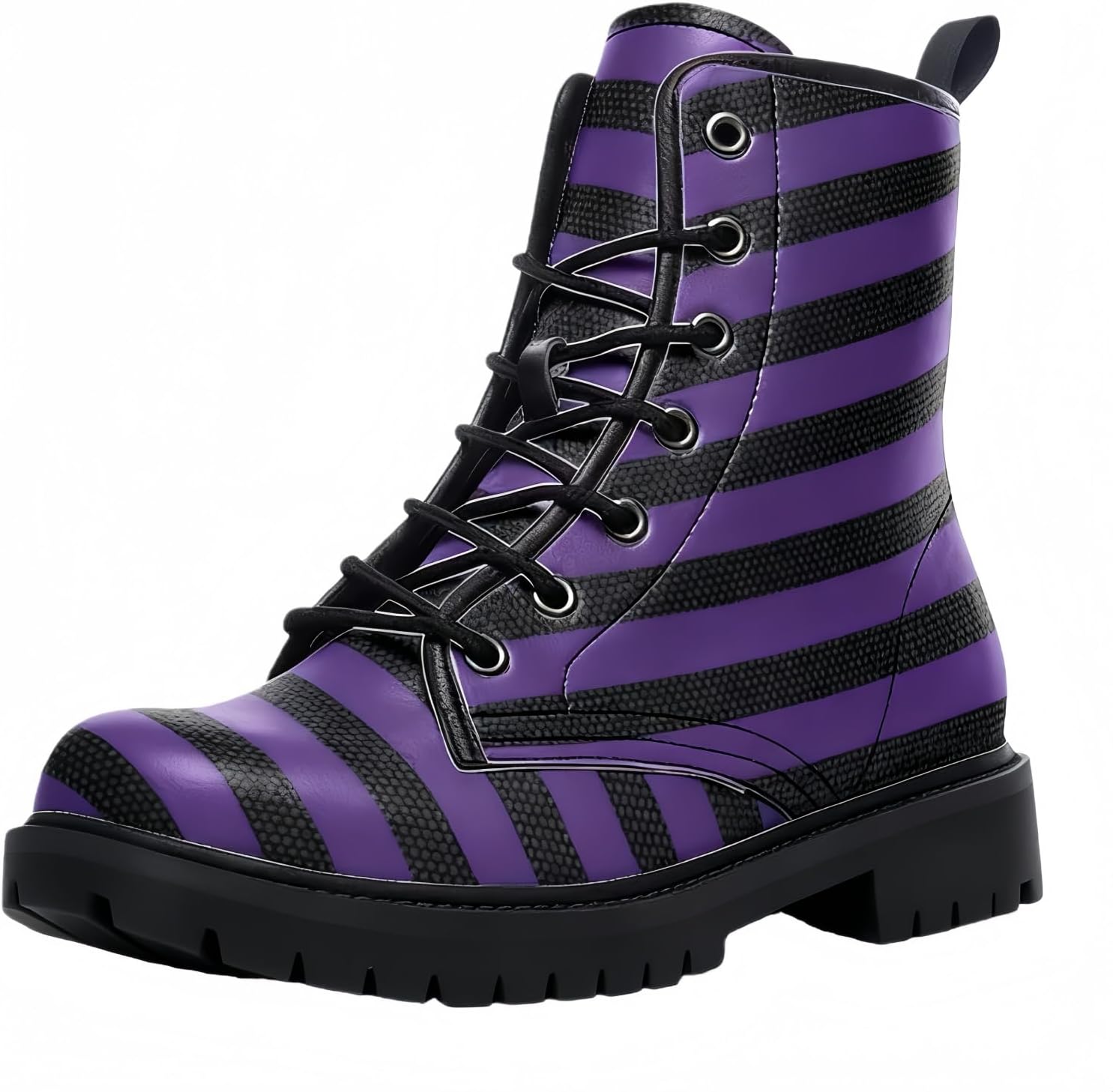 Women's Printed Short Boots Lace-up Chunky Heel Combat Ankle Booties for Girls Ladies Autumn and Winter Shoes Rose Skull Butterfly FLowers Cartoon Pattern