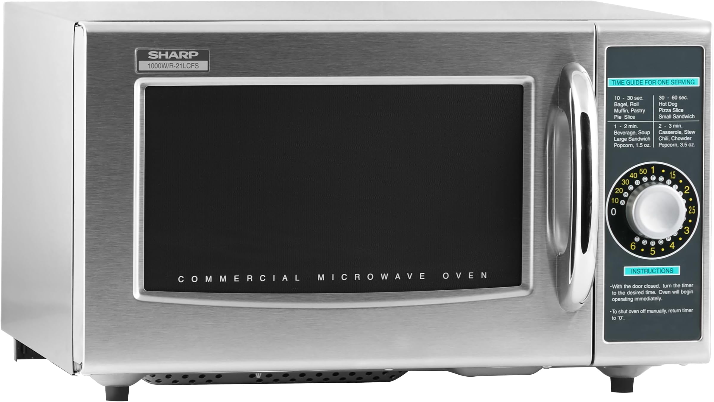 R-21LCFS Medium Duty Commercial Microwave (Dial Timer, 1000-Watts, 120-Volts) (Update of R-21LCF),Silver