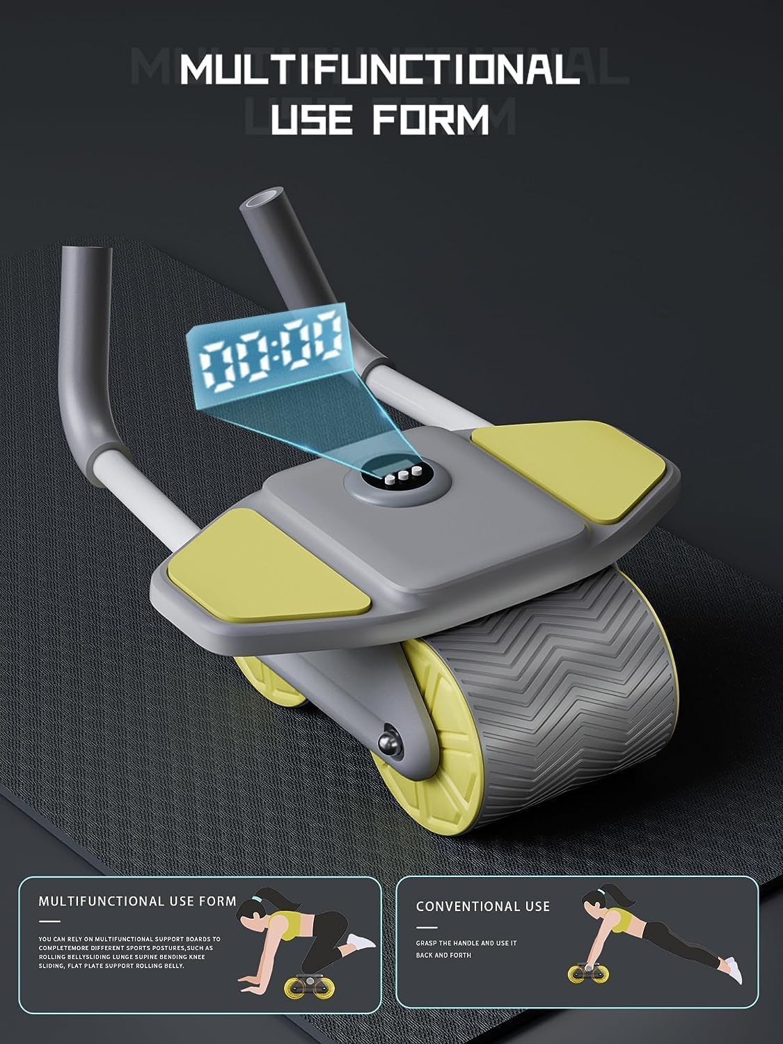 Buy Now 2024 New Ab Roller Wheel,Automatic Rebound Ab Abdominal Exer...