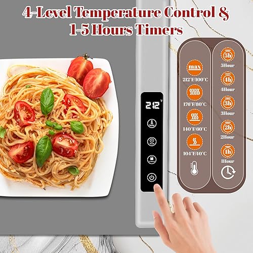 Miniatura 2 de Tapete de calentamiento para alimentos, tapete de calentamiento rápido de grafeno, bandeja de calentamiento eléctrica portátil para fiestas de