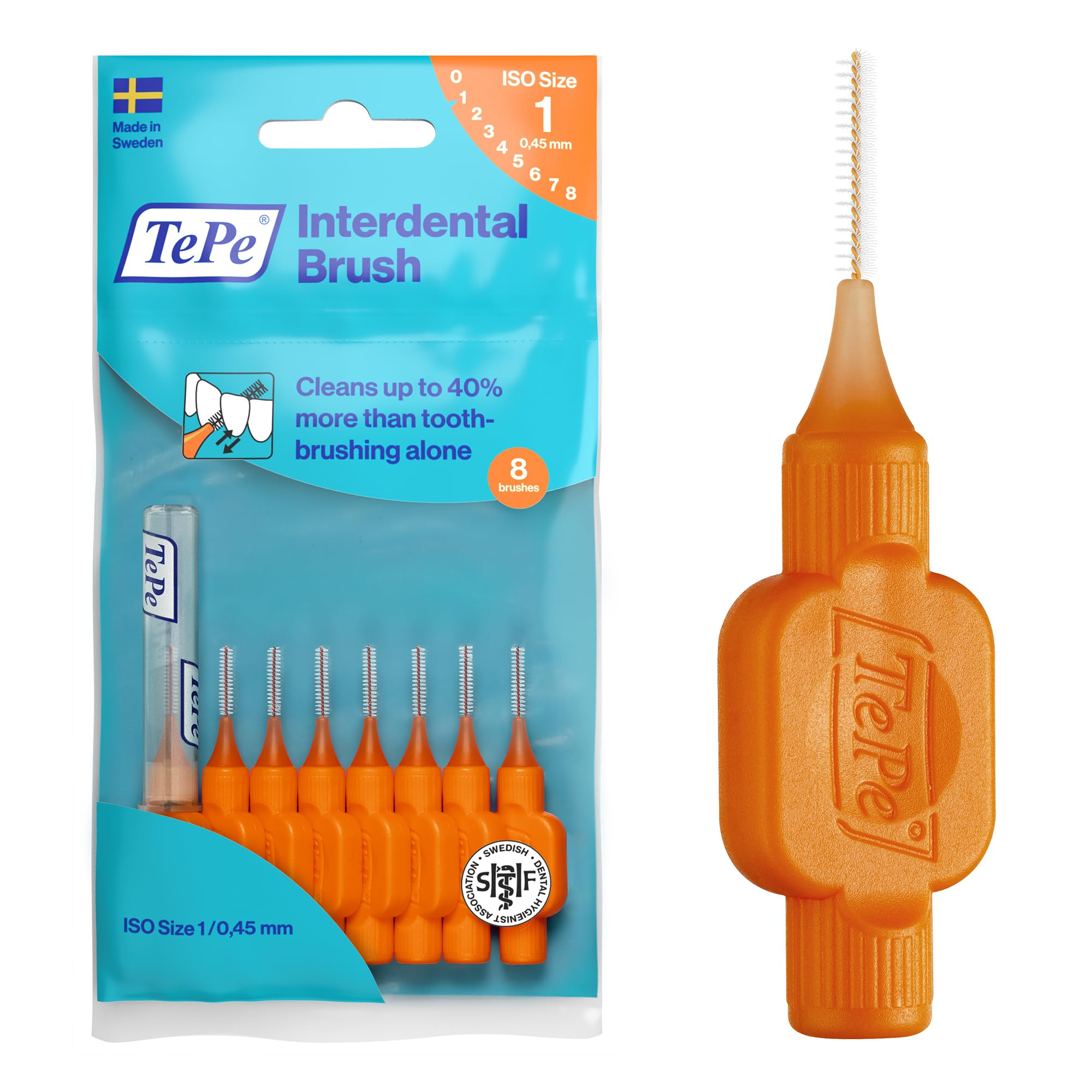 Tepe Interdental Brush Orange 0.45Mm Pack Of 8 Brushes