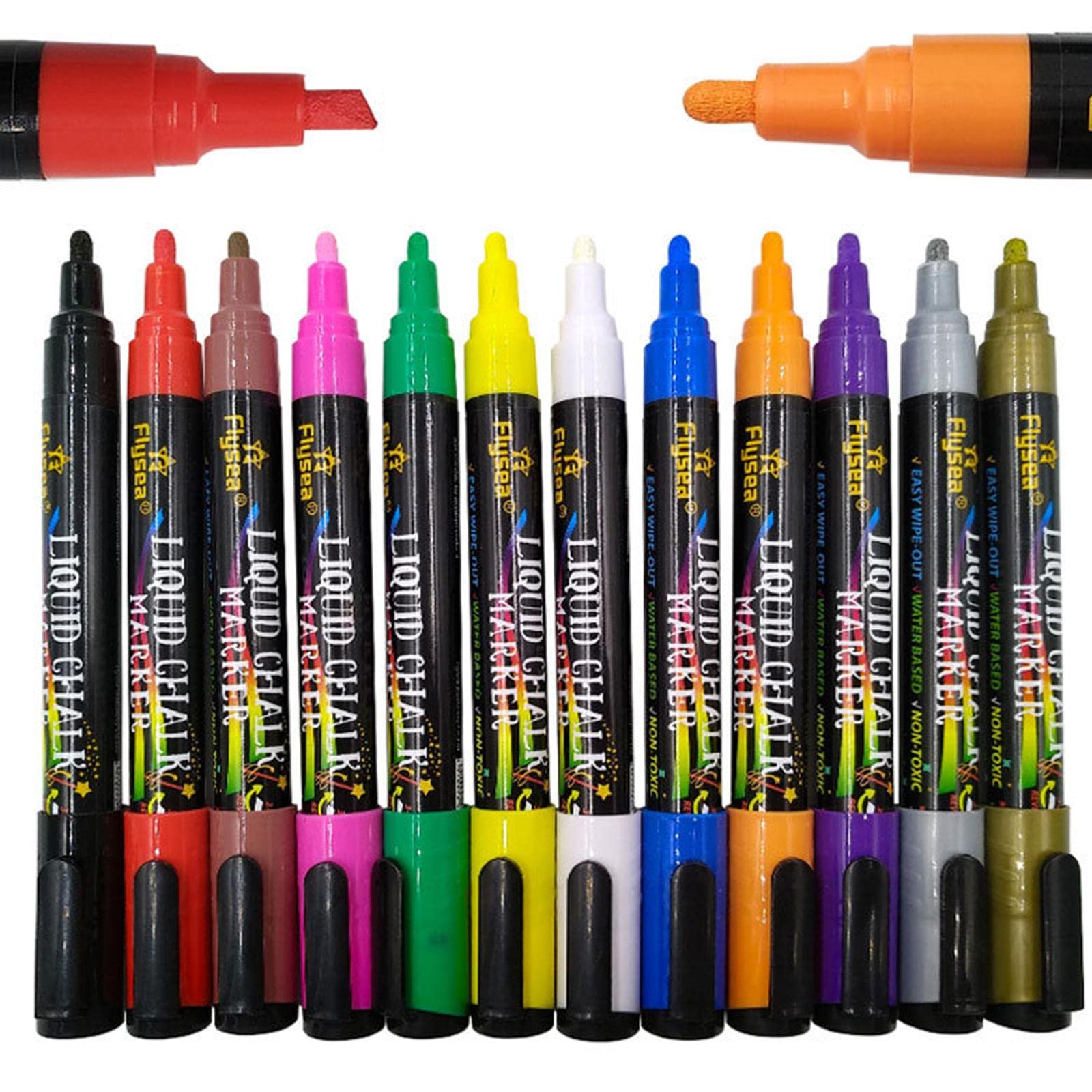 Juego de 3 rotuladores fluorescentes, 12 unidades, estilo vintage, graffiti