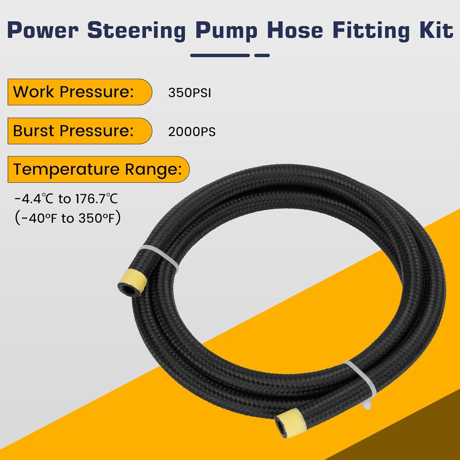 AN6 Power Steering Pump Hose Fitting Kit Return Tank for Pump Mounted Reservoir Power Steering Line Kit Compatible with LS Swap LS1 LS3