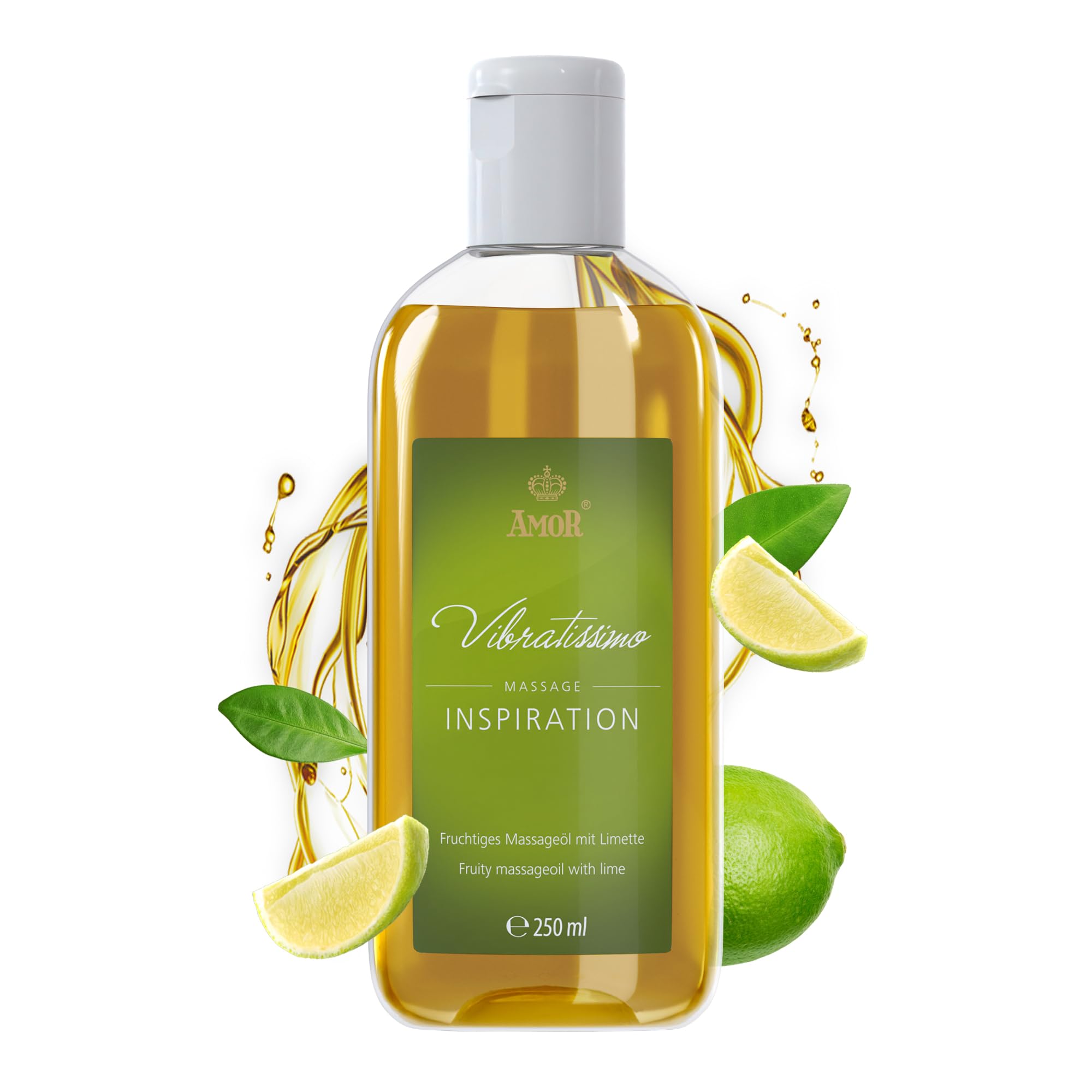 Vibratissimo Inspiration 250 ml Massageöl - Erfrischend mit LimettenDuft - Stimulierend, Zitrus, Frischer Duft & Gleitöl, Liebesöl