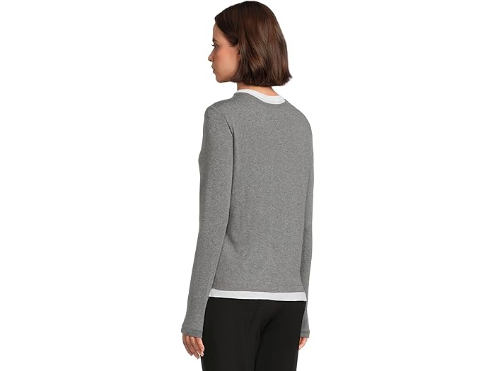 Double Layer Long Sleeve, Crew Neck- Knit Top - Image 2