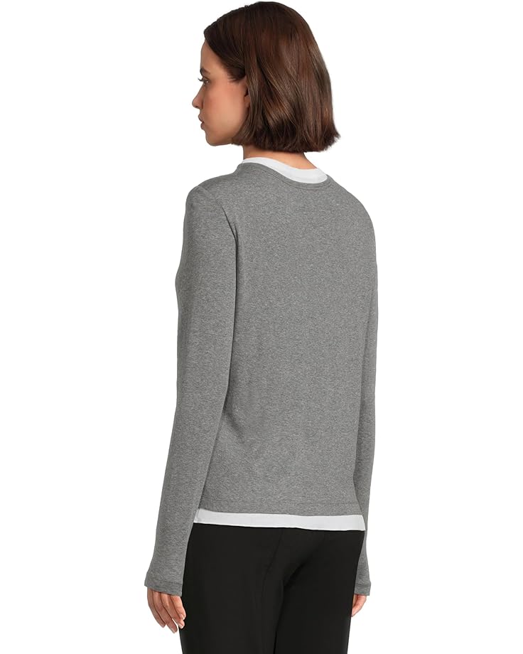 Elliott Lauren Double Layer Long Sleeve, Crew Neck- Knit Top - #3 of 5