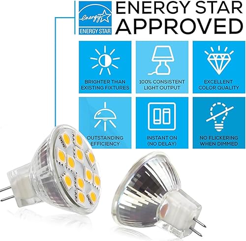 Miniatura 5 de Bombillas LED MR11, reemplazo halógeno de 12 V 20 W, base de dos pines GU4, 4 piezas de 3000 K y 4 piezas de 4000 K, no regulables