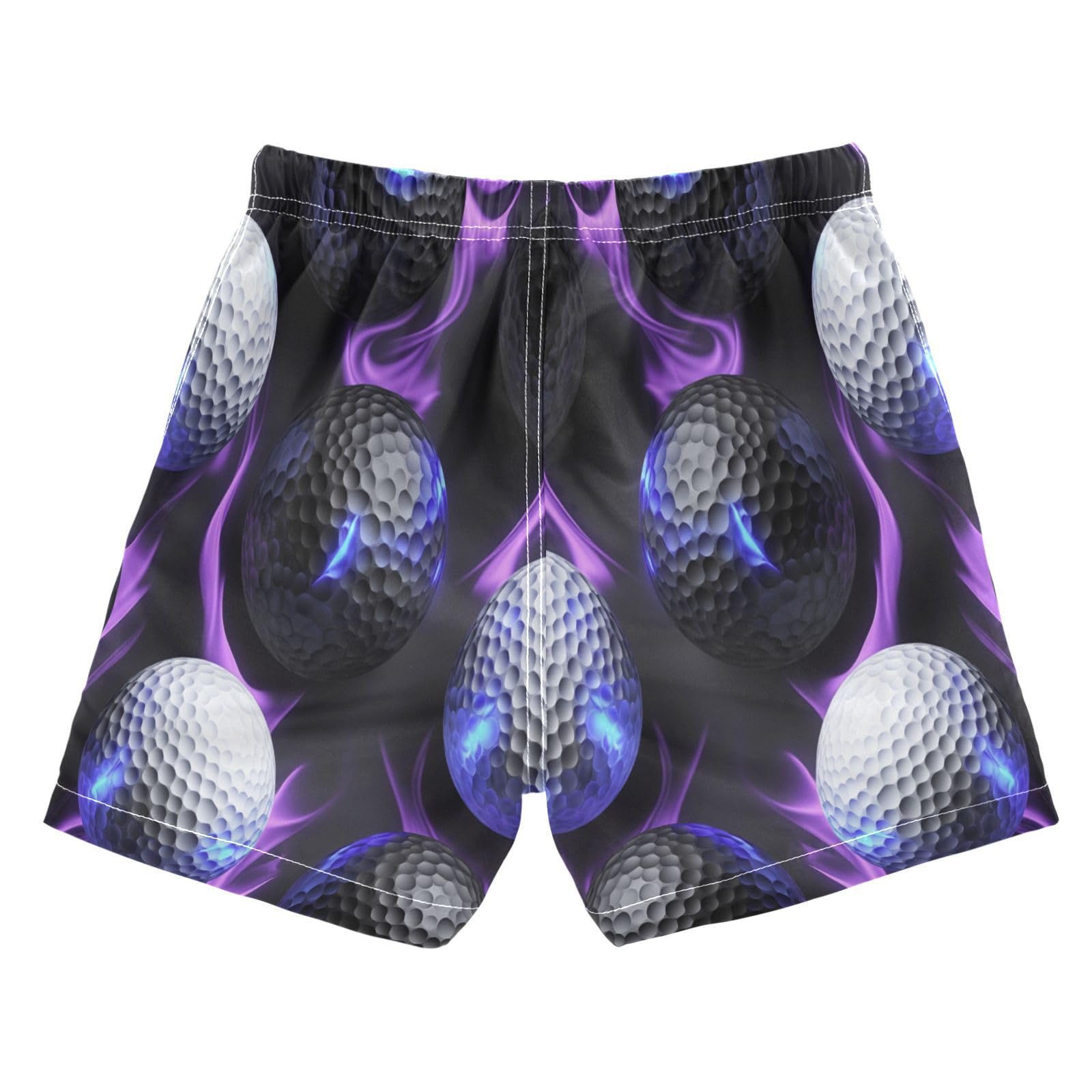 Jucciaco Boys Beach Board Shorts Golf Fire Black Sport Swim Trunk Teen Swimwear