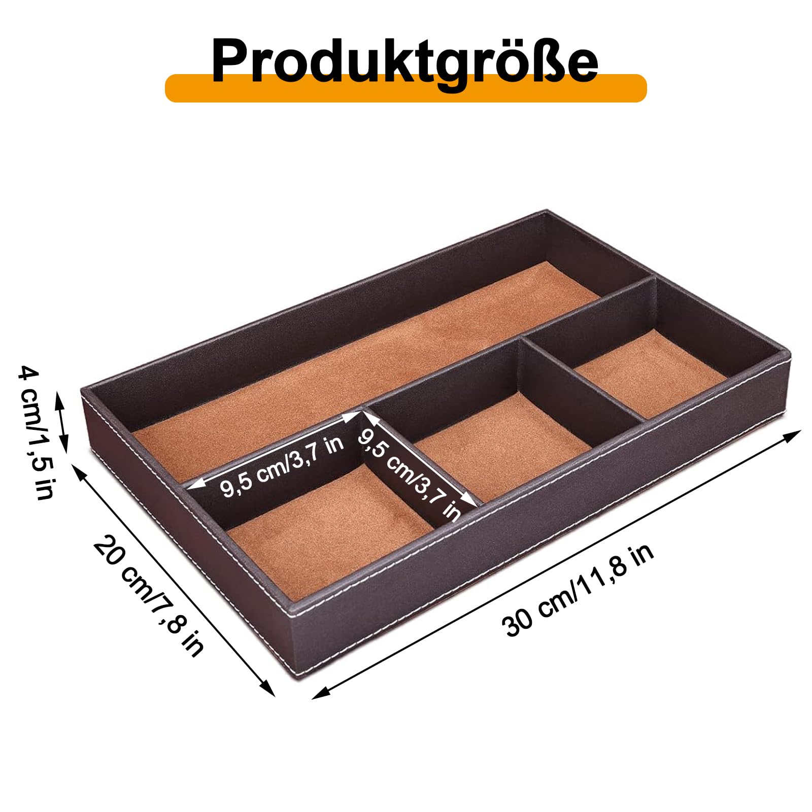 Plateau De Rangement En Cuir PU Rectangulaire Noir - Vide-Poches Élégant Pour Bijoux Et Clés