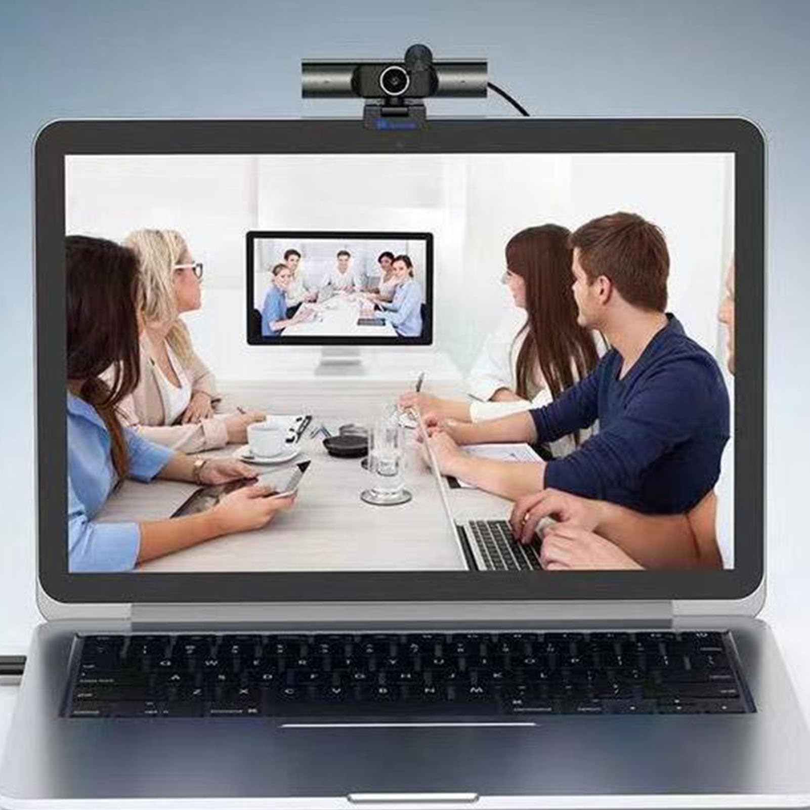 Yctze Webcam USB 2K avec Haut-Parleur HiFi, Micro Réduction, Caméra PC Plug and Play pour Chat Vidéo