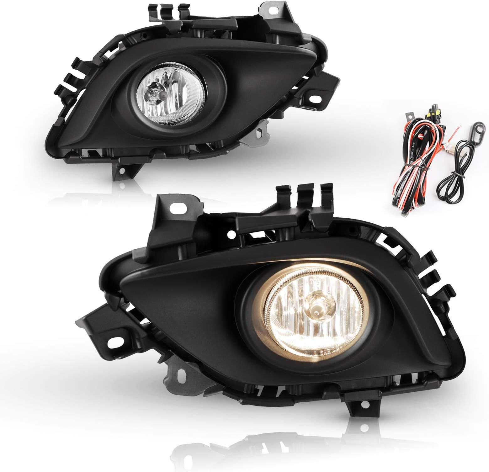 AUTOWIKI Fog Lights, Fog Lamps (Clear Lens) for [2014-2017 Mazda 6] - includes switch and wiring kit (2PCS a Set)