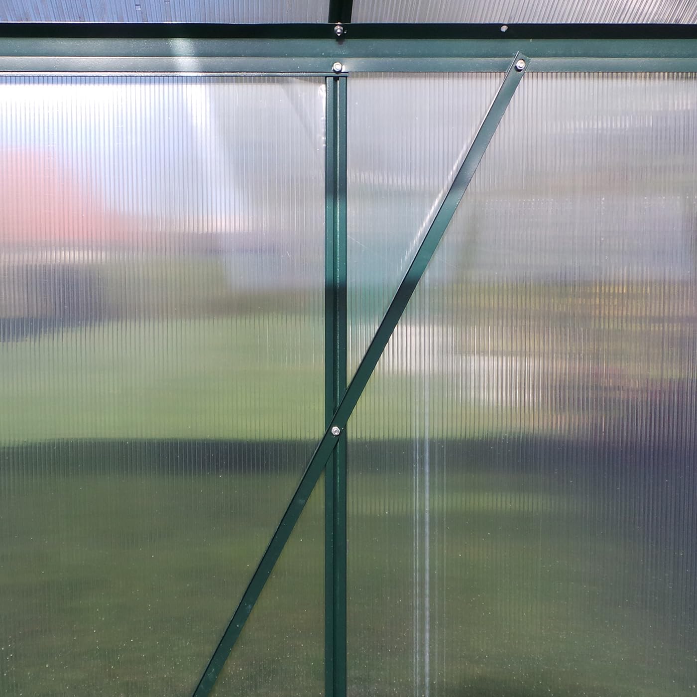 Aluminium Gewächshaus 250x310 cm - 7,75 m² mit Fundament - 6mm Verglasung, grün, Garten Pflanzenhaus 11,58m³ Alu Treibhaus Tomatenhaus