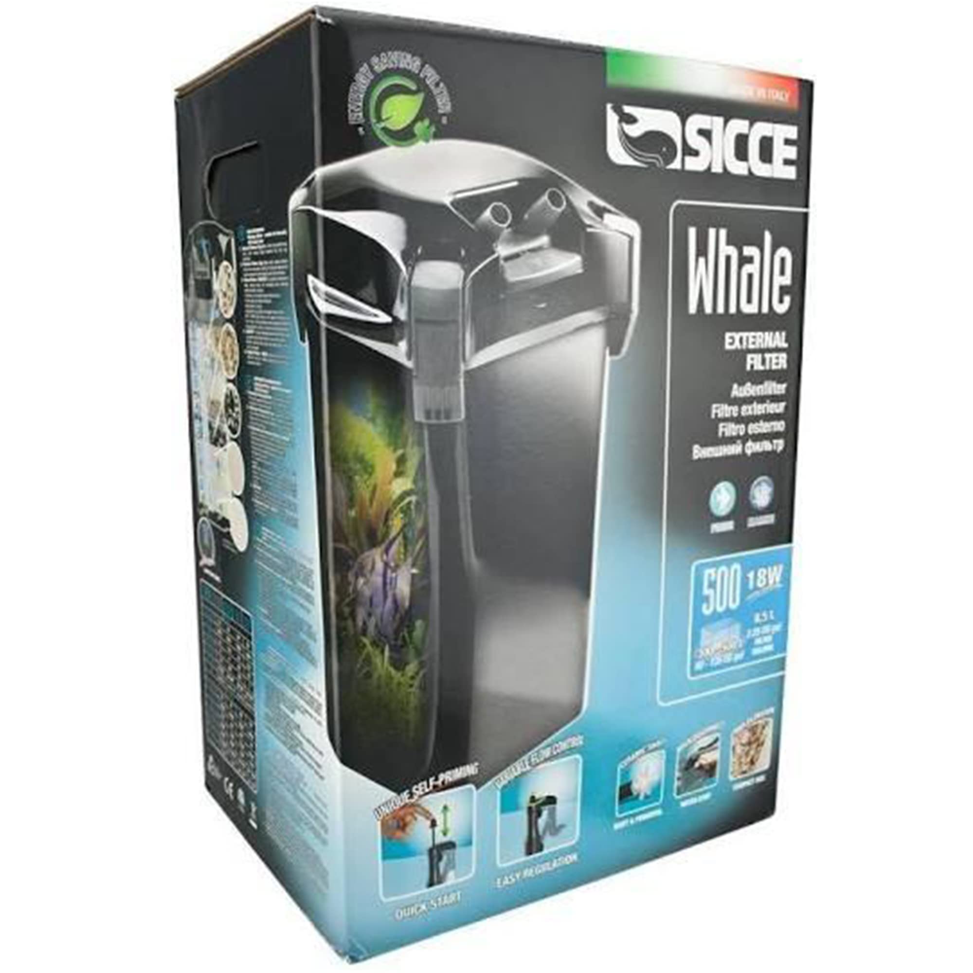 Sicce 956847 - Filtro Esterno per acquari Whale 500 con Accessori