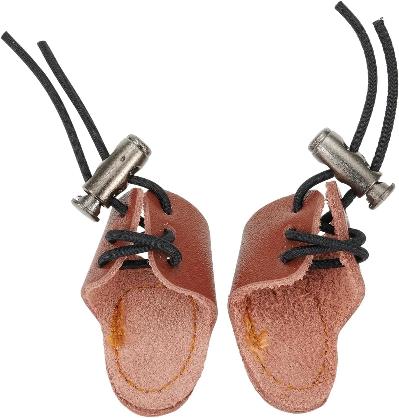 Archery Thumb Ring Leather Thumb Rings 10pcs for Bow Hunting Finger Protection with for Guard Tab Gloves Compatible with Left and Right Hand