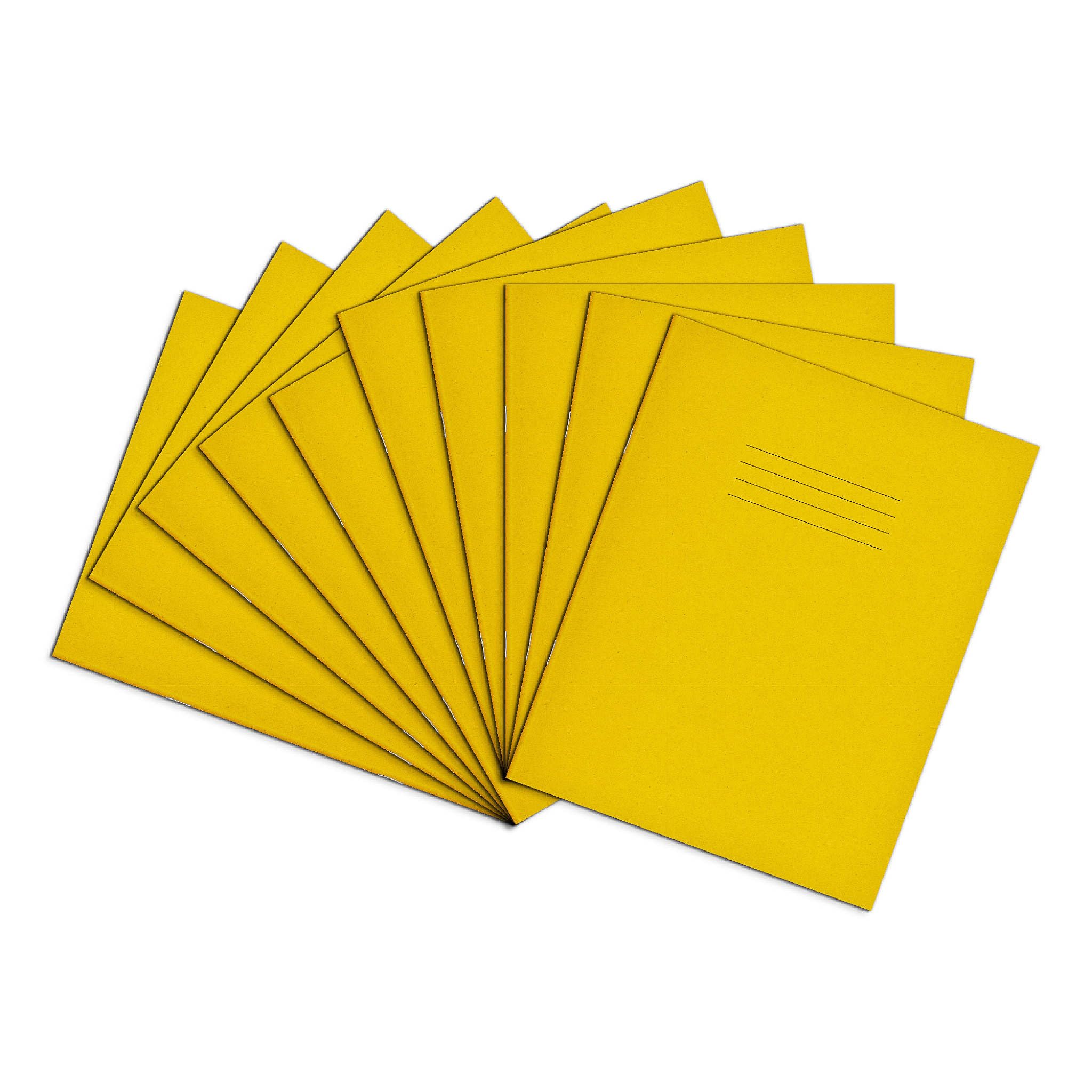 Rhino A5+ Exercise Books, 64-Page / 8mm Lined with Margin Paper Notebook, 100-Pack, 9 x 7 Writing Book, Office & School Stationery Supplies, Yellow