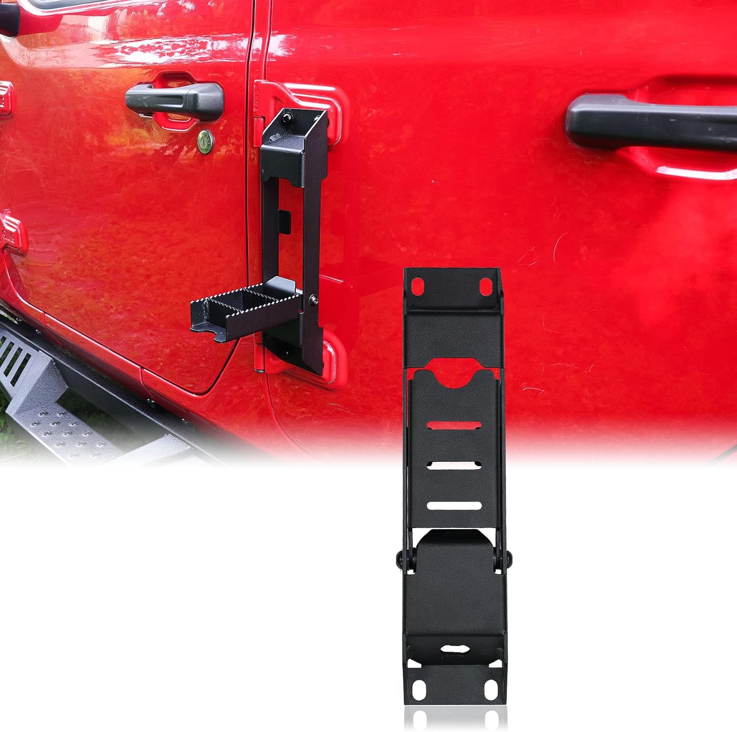 Wrangler Door Hinge Step for Jeep Wrangler 2007-2023 JK JKU JL JLU & Gladiator JT Door Hinge Foot Pegs Roof Step 1 Pack