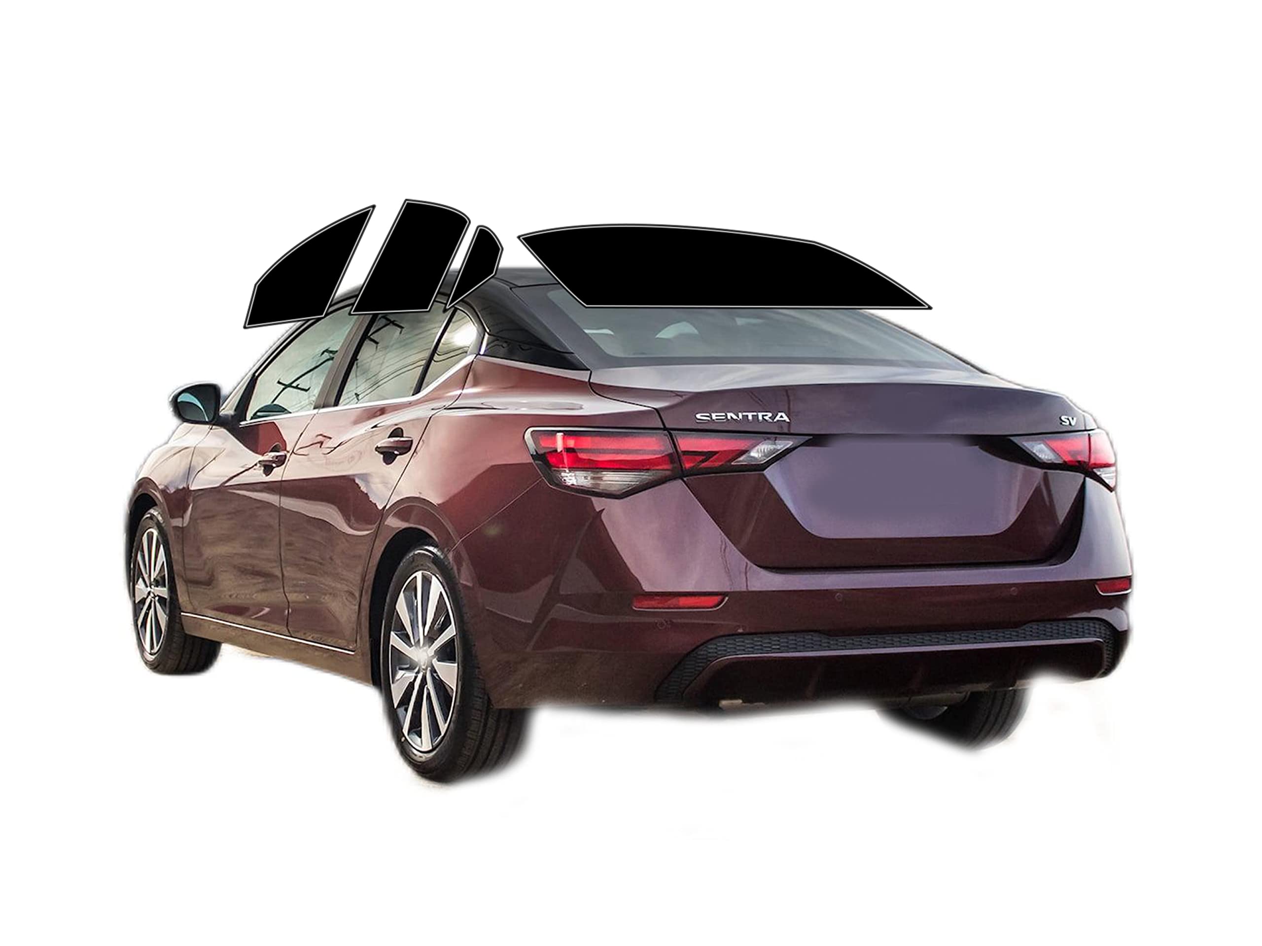 AUTOTEK Precut Windows Tint Film All Sides Cars Sun Blocking Protection Privacy Anti Shatter Glass 2 Ply Film Any Tint Shade kit for Nissan Sentra 2020-2024