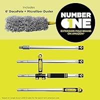 Vista 2 de DOCAZOO DocaPole Plumero de microfibra con poste de extensión de 6 pies para quitar el polvo de techos altos y superficies