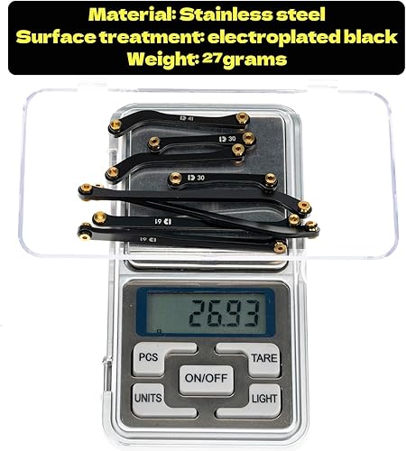 Miniatura 2 de High Clearance - Juego de 4 eslabones para SCX24 90081, juego de eslabones de acero, piezas mejoradas para cerrojo SCX24, Betty B17, Axial 124 RC