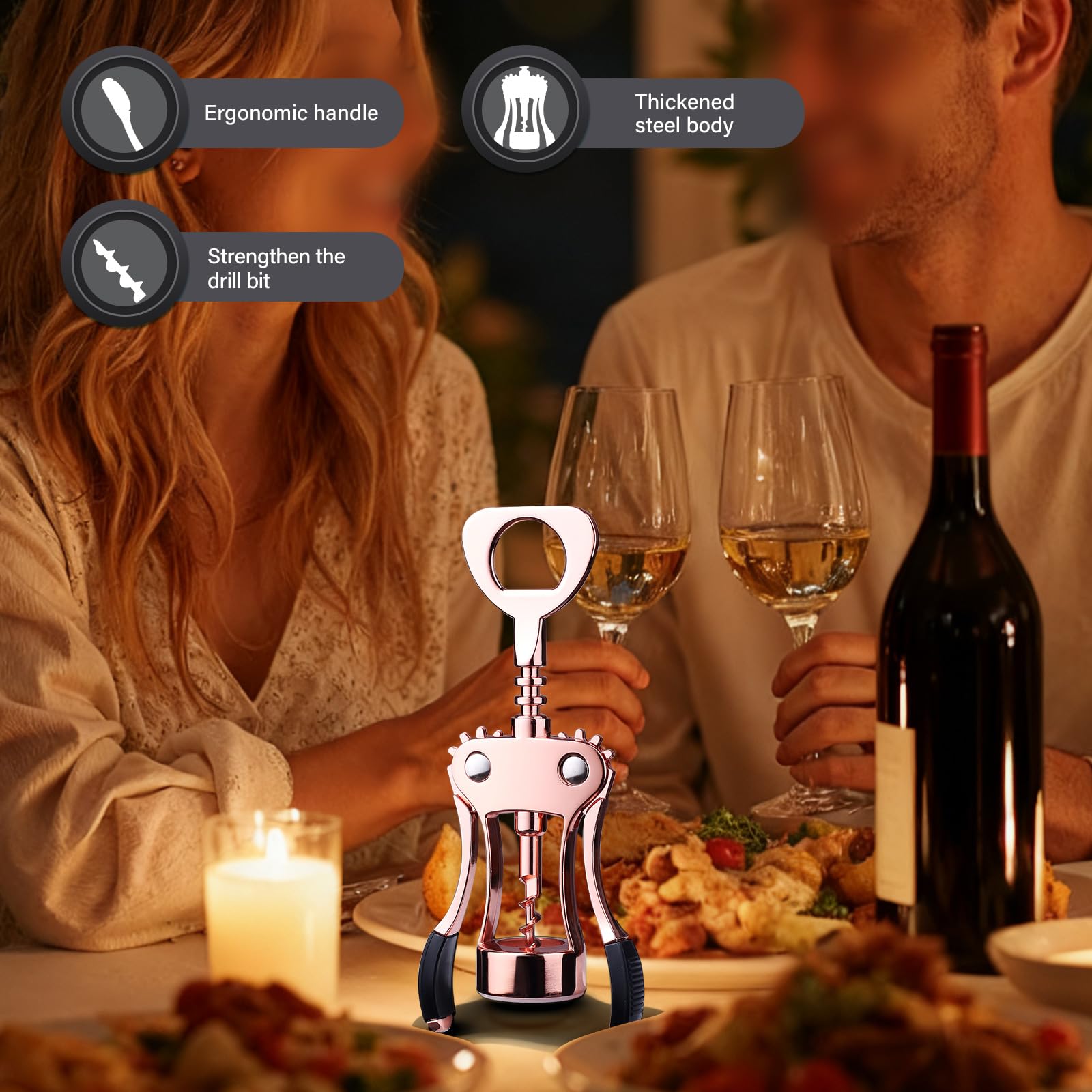 Premium Wing Corkscrew - Easy Wine Opening -6
