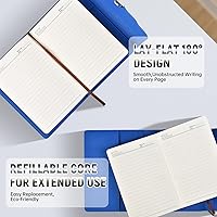 Vista 4 de ARRLSDB Lock Diary Leather Journal Writing Notebook Planner Organizer Digital Password Notebook Locking Personal Diary (Blue)