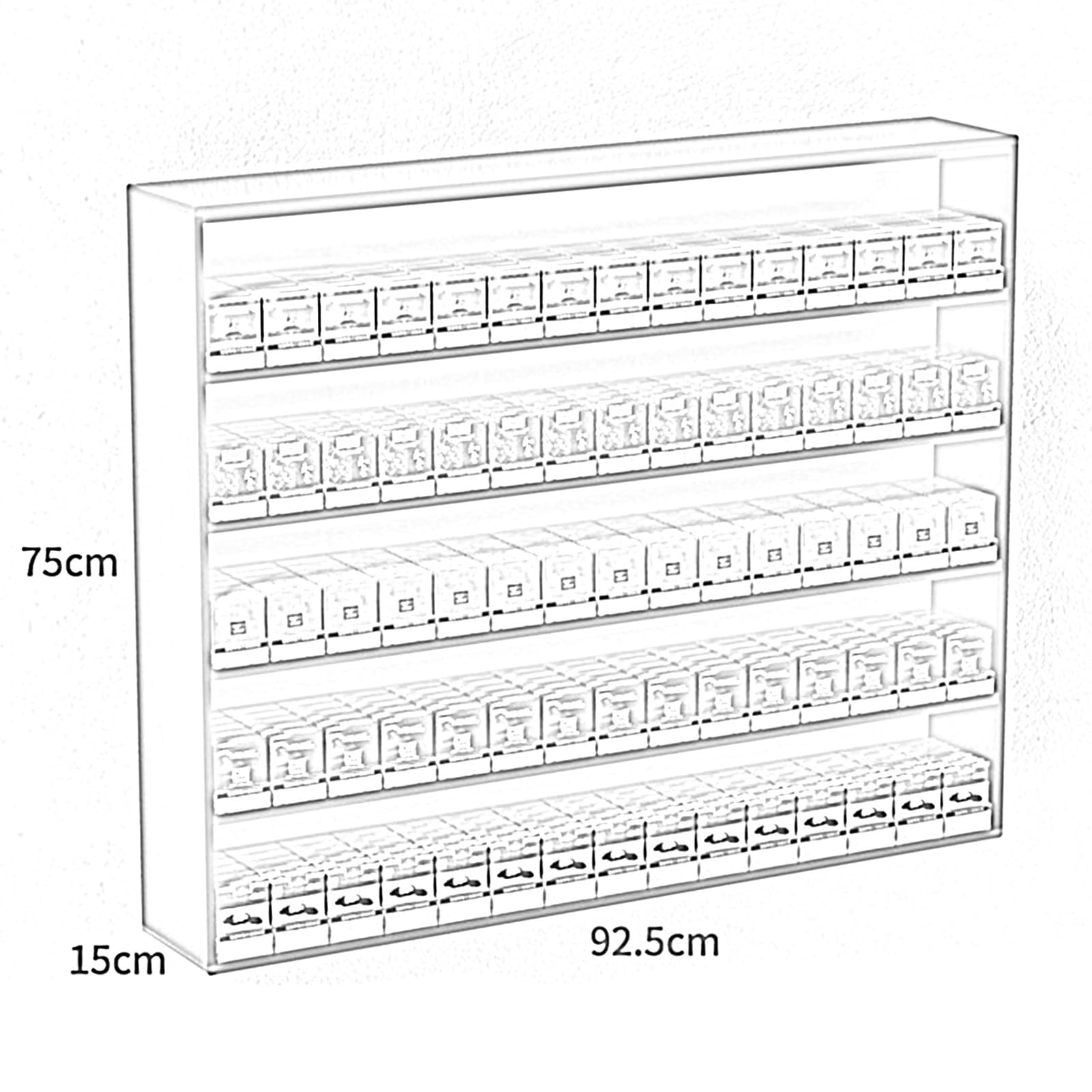 Expositor de cigarrillos, estanterías para tiendas, vitrina automática para cigarrillos, mostrador de venta para supermercados y tiendas de conveniencia, cabina,Black-36.42x5.91x29.53in/92.5x15x75CM