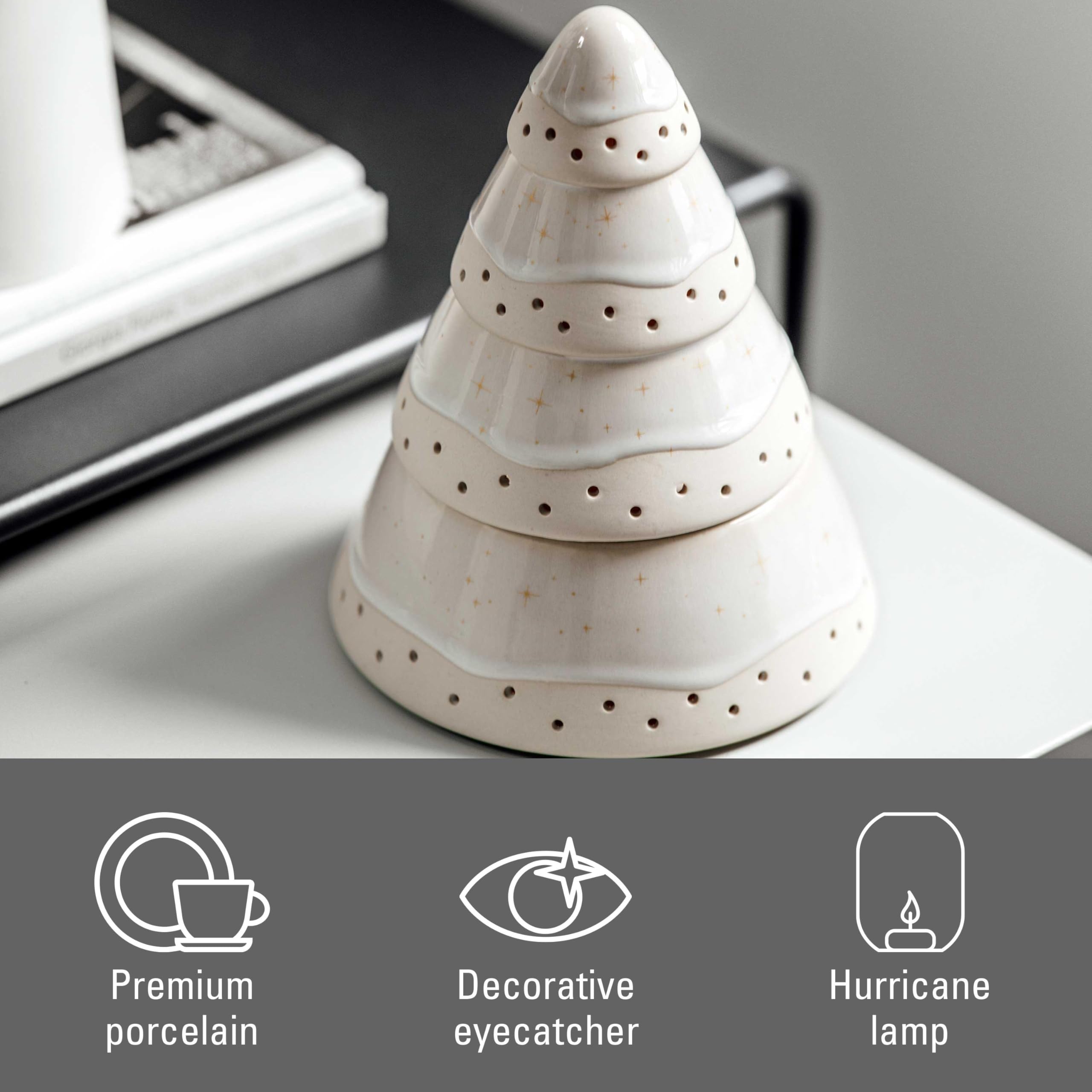 like. by Villeroy & Boch – świecznik dekoracyjny w kształcie drzewka Winter Glow, dekoracja świąteczna z porcelany Premium