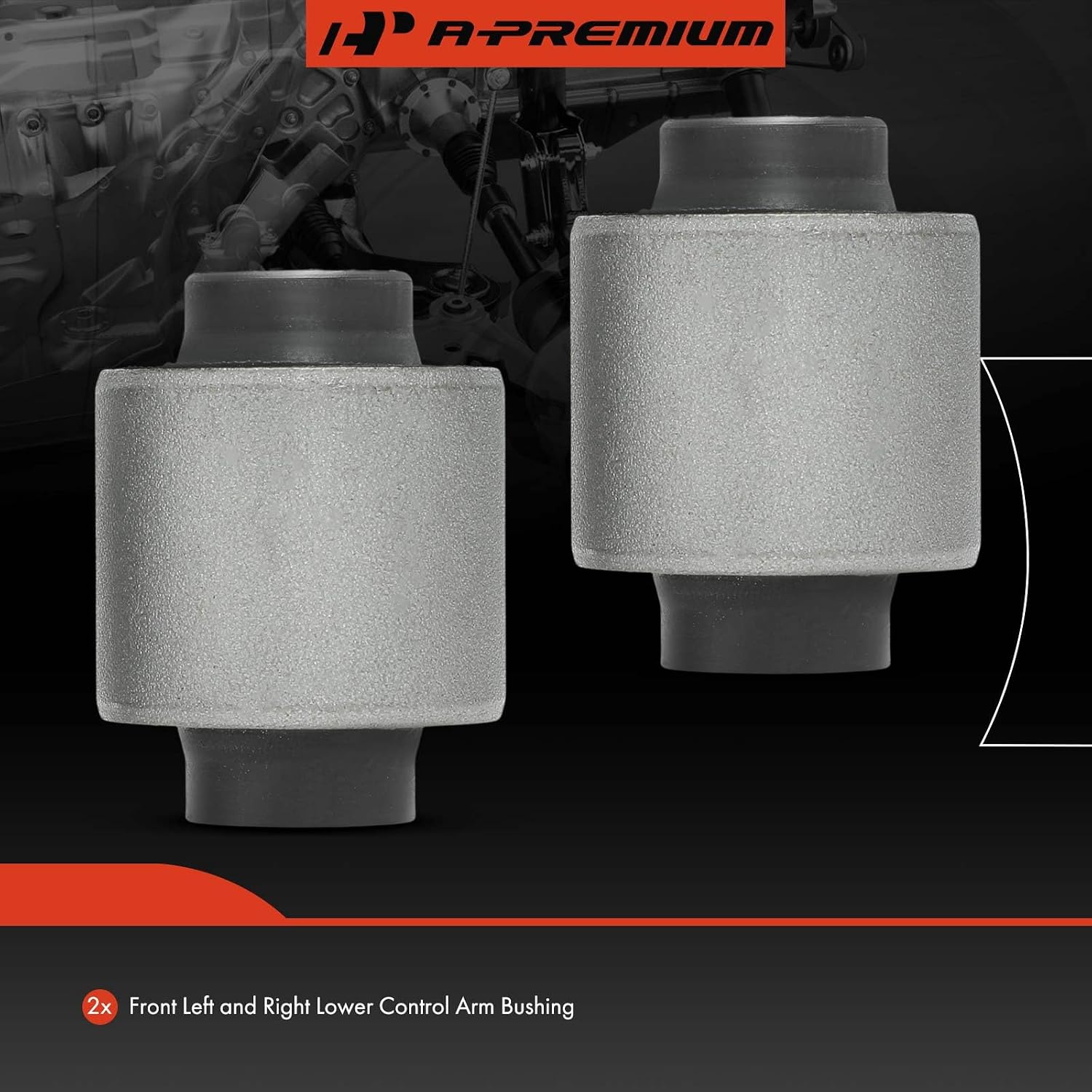 A-Premium 2 x Front Inner Lower Control Arm Bushing Kit, Compatible with Honda Civic 1992-2000, Civic del Sol 1993-1997 & Acura EL 1997-2000, Integra 1994-2001