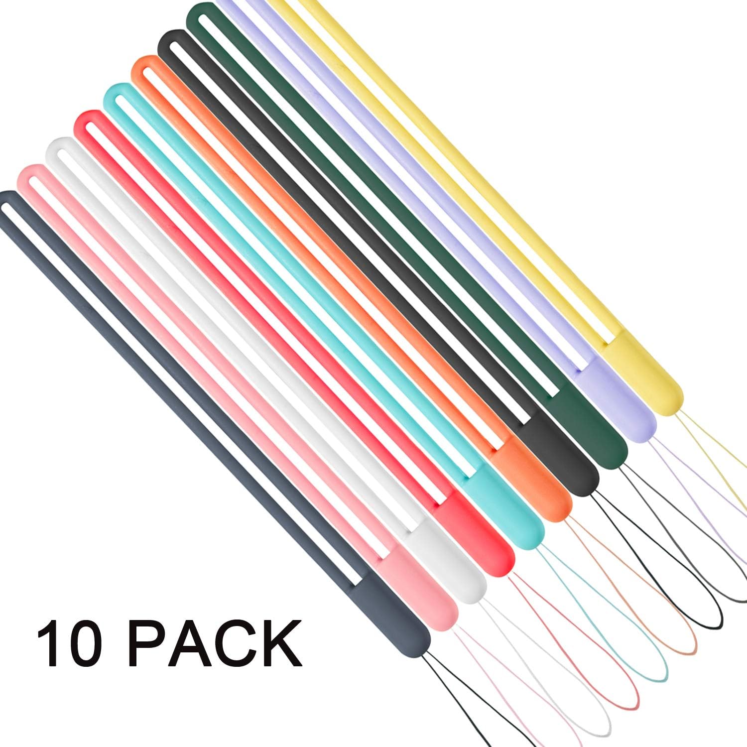 YOUOWO Wrist Lanyard 10 Pcs Phone Straps Hand Lanyards Small Short Silicone Rubber Charms,For CellPhone Pen Umbrella Water Cup Kettle Camera USB Thumb Drives Keys Badges - Image 4