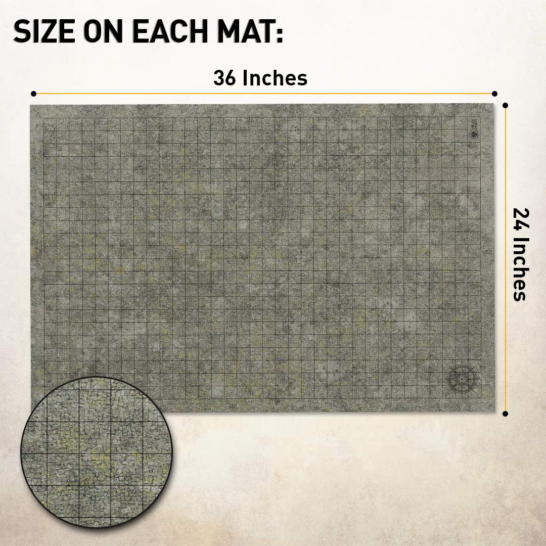 Buy Battle Grid Game Mat 2 Pack DOUBLESIDED Portable Tabletop Role