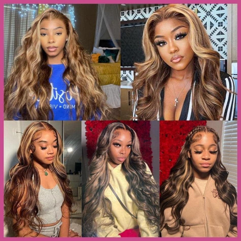 Miniatura 6 de Peluca de cabello humano con encaje frontal transparente HD de 24 pulgadas, densidad del 180 %, prearrancada, 427, color HD, transparente, con